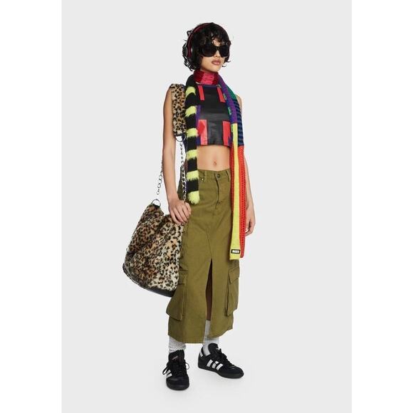 Ragged Womens Cargo Maxi Skirt Size Small Khaki Green Safari Gorpcore Streetwear - Picture 1 of 14